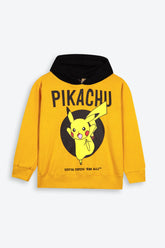 Pikachu Fleece Tracksuit – Yellow Hoodie & Black Wide Leg Pants